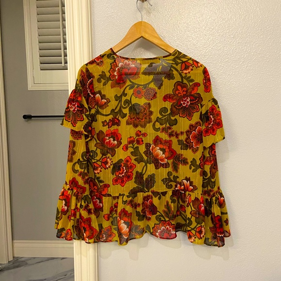 LOFT Woodland Bell Sleeve Blouse - Picture 4 of 5